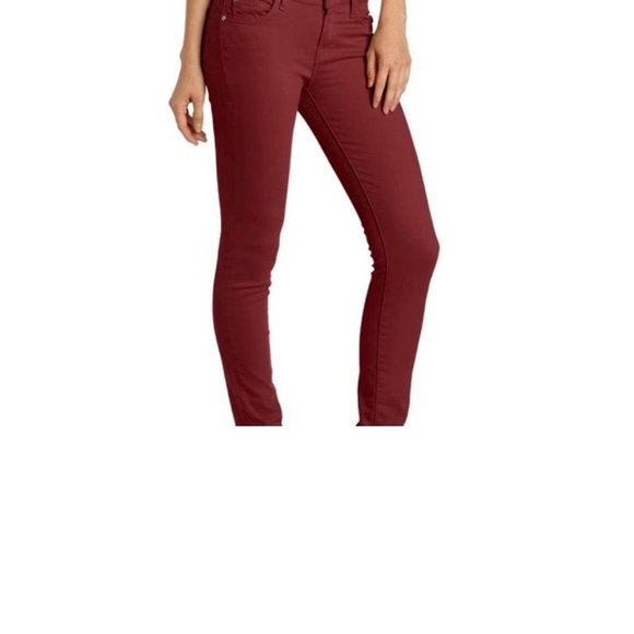 7 For All Mankind Skinny Jeans in Burgundy - 28 - Picture 1 of 4